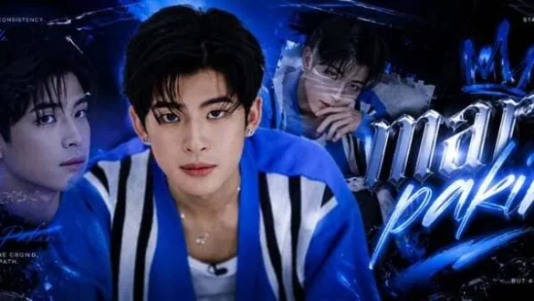 Hình Mark Pakin Kunaanuwit trong ảnh fanmade edit tông xanh phong cách