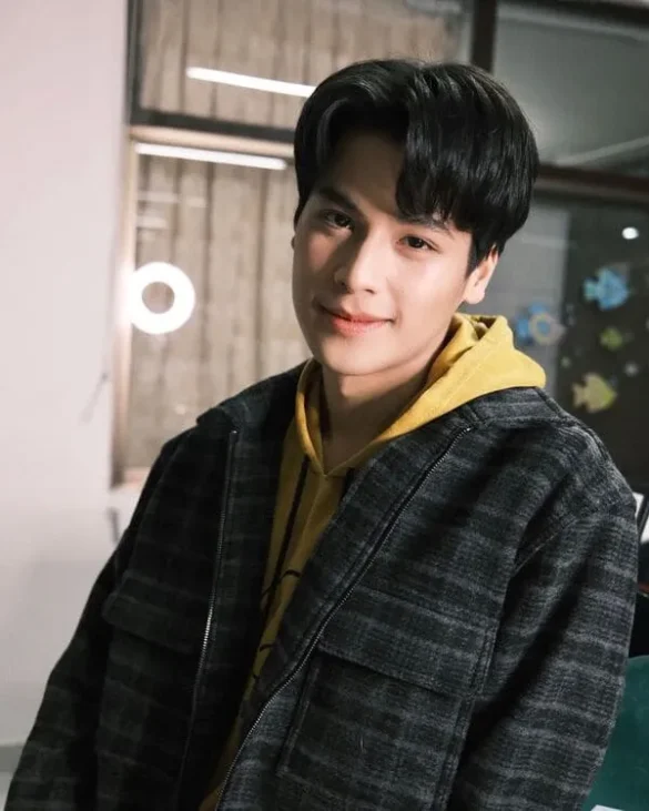 Ảnh Ohm Thipakorn Thitathan phong cách đời thường áo khoác kẻ hoodie vàng