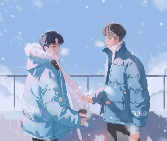 thuong-an-hinh-anh-7 Fanart Thượng Ẩn hai nhân vật khoác áo phao đứng đối diện giữa trời tuyết