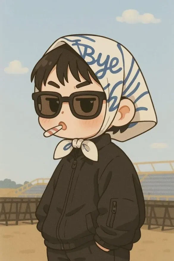 chibi-de-thuong-anh-quang-hung-masterd-dim-5 Chibi Quang Hùng MasterD trùm khăn, đeo kính ngậm kẹo